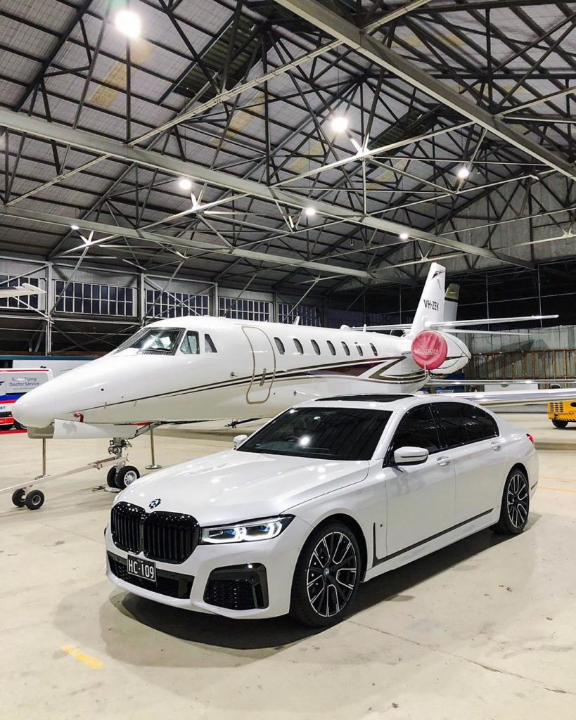 Airplane and a car